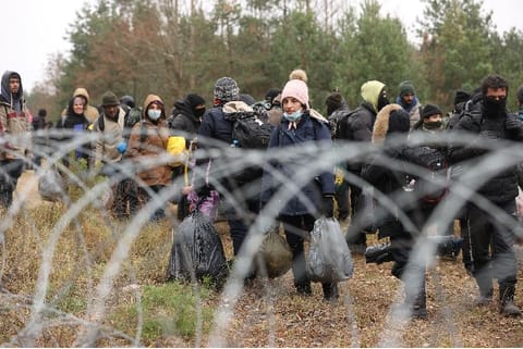 Hundreds of Migrants gather at Belarus-Poland border (Image Source: Reuters)