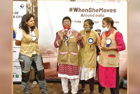 Jai Bharathi during an interaction with women drivers