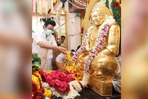 Stalin pays tribute to Pasubon Muthuramalingam Thevar (Source: Twitter/CMOTamilNadu)