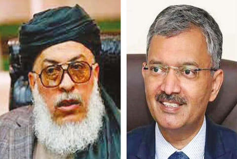 Sher Mohammad Abbas Stanekzai (left) and Qatar Deepak Mittal (right)