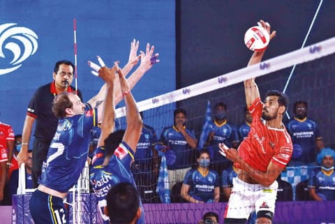 Action from the Calicut-Kochi match