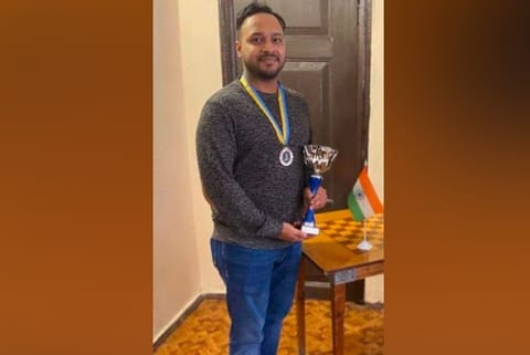 Indian chess player Anwesh Upadhyaya (Image credit: Twitter/@Anwesh Upadhyaya)