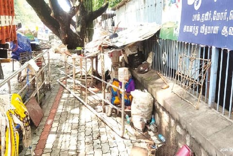 A platform completed under Smart City project found encroached upon in Vellore