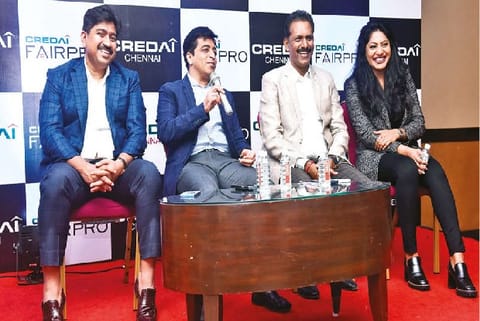Arun MN, Padam Dugar,M Arumugam, Secretary, CREDAI Chennai, Angeline Fernandez, CEO, CREDAI Chennai