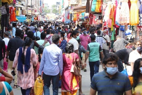 Crowd at TNagar market on Saturday