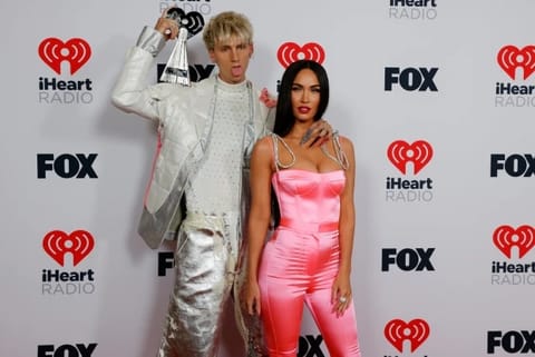 Megan accompanied her man to the music awards (Picture: REUTERS)