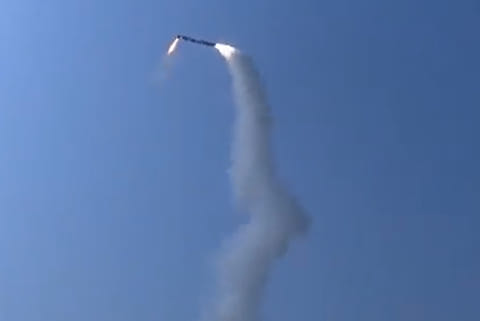 The missile getting launched. Image courtesy: Twitter screengrab - @DRDO_India