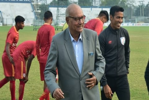 Former Indian footballer and 1970 Asian Games bronze medalist Subhas Bhowmick (ANI)