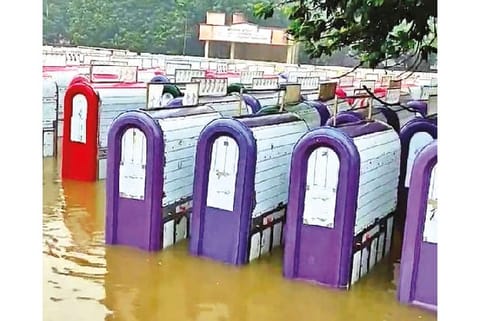 Smart carts seen marooned at Alphonsa ground in November rains