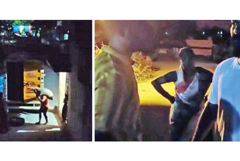 Video grabs of rice smuggling under the cover of dark at a PDS shop in Mudichur