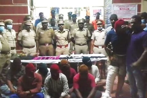 The suspects in police custody