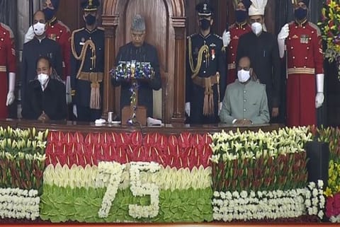 President Ram Nath Kovind at the Parliament session