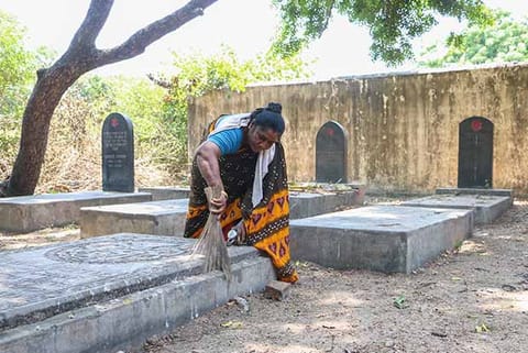 The Jewish cemetery in Mylapore is tended to by a caretaker (Photo: Justin George)