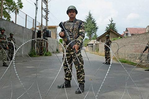 File photo of curfew imposed in Kashmir valley