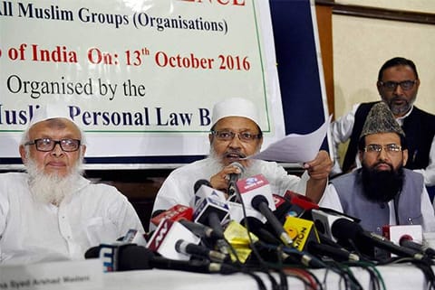 Syed Rahmani, General Secretary of AIMPLB with Jamiat Ulema-e-Hind President Maulana Syed Madani