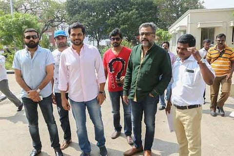 Office-bearers of Nadigar Sangam including treasurer Karthi and vice-president Ponvanan