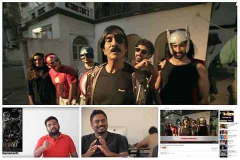(Clockwise) Prashanth Rangaswamy; A Put Chutney video on YouTube; Raj Mohan