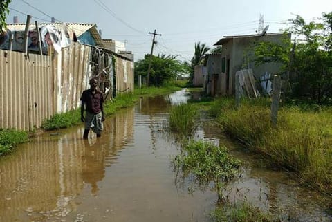 An inundated street