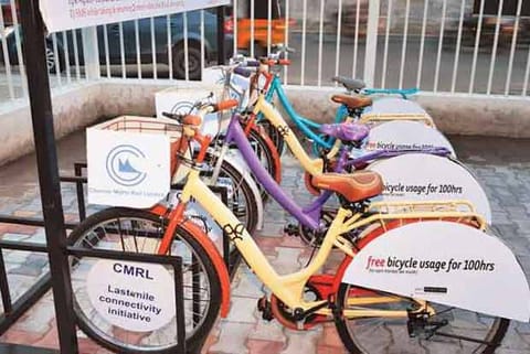 Bicycles deployed by the CMRL for short distance commutes