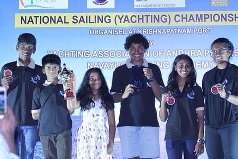 (L to R) Neelanand, Aaryan Anand, Anhiti Rajaram, Aniketh Rajaram MK Lepakkshi and Nethra Kumanan