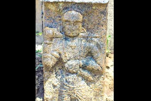 The stone sculpture discovered in Sembilankudi