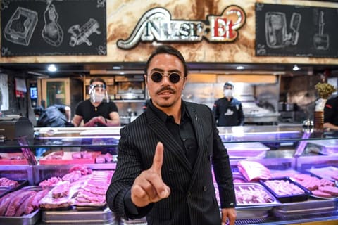 Turkish restaurateur Nusret Gokce, also known as 'Salt Bae', at his restaurant