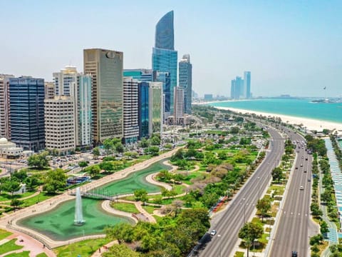 A view of the Abu Dhabi skyline.