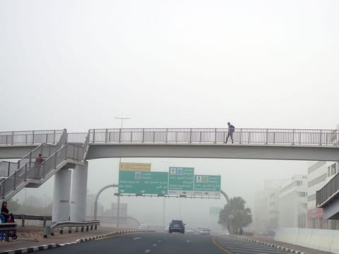 Dusty conditions prevailed in the UAE on Monday.