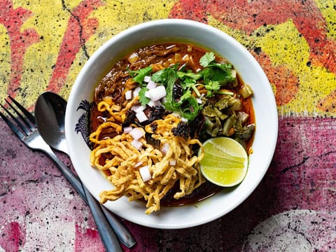 A bowl of Thai street food from Long Chim restaurant run by Michelin-starred chef David Thompson