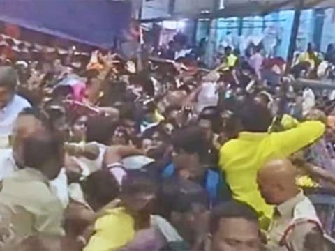 Crowded ticket counters for Vaikunta Dwara Darshanam at the Lord Venkateswara Swamy temple on Tirumala Hills on Wendesday.