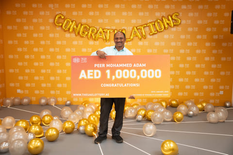 Peer Mohammad Adam, 41, is the first Dh1 million UAE Lottery prize winner.