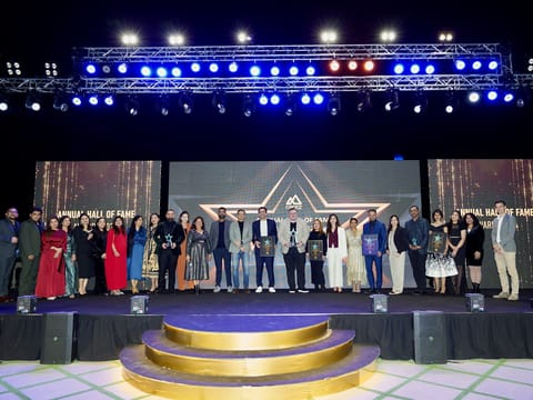 RAKEZ team with awardees at the Hall of Fame event