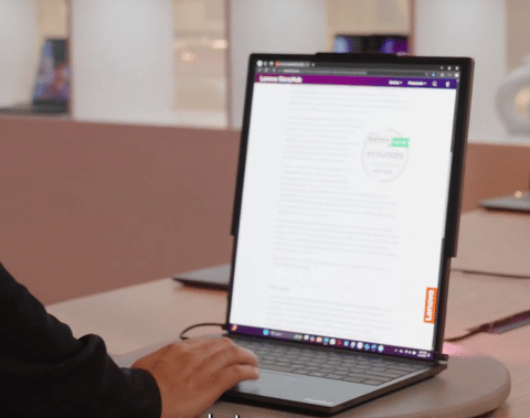 LAPTOP WITH A ROLLABLE SCREEN? Yes indeed, this Lenovo ThinkBook Plus Gen 6's screen transitions from a 14-inch to a 16.7-inch display at the press of a button or a hand gesture.
