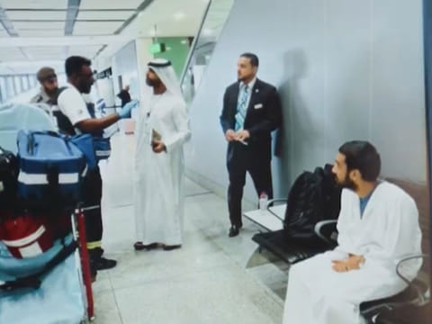 Dubai Airports officials swinging into action to deal with a situation.