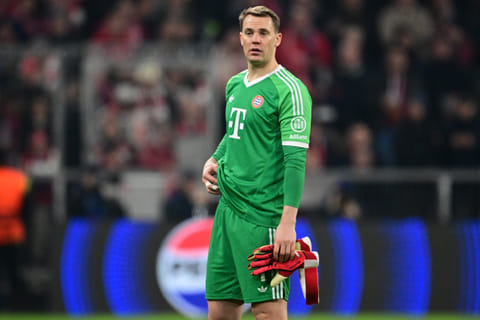 Bayern Munich's German goalkeeper Manuel Neuer goes off after sustaining an injury during the Uefa Champions League last 16, first-leg against Bayer 04 Leverkusen on March 5 in Munich, southern Germany.