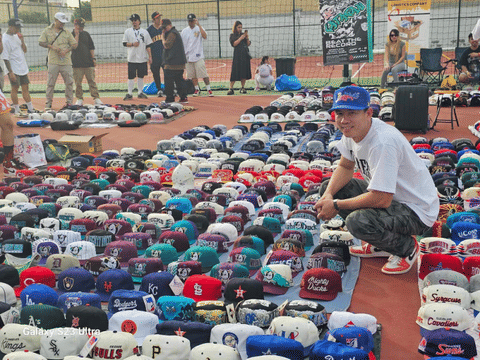 Jerome Pineda with his 200 pieces Mighty Duck at the cap exhibition last year.