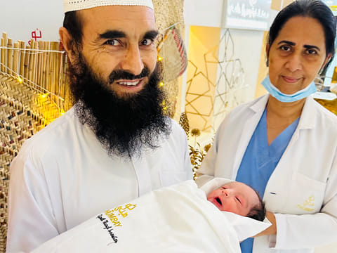 Abdul Ghafoor Abdul Zhair welcomed his 12th child, a baby boy, in Ajman.