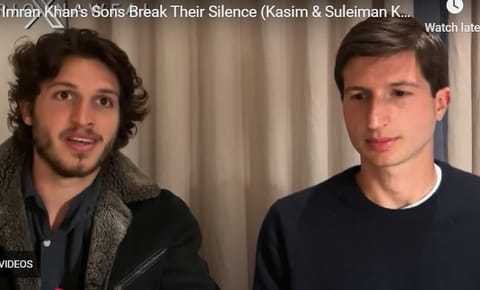 Former Prime Minister of Pakistan Imran Khan's sons Kasim Khan and Sulaiman Khan during the interview