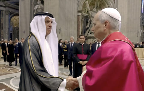 Saud bin Saqr attends papal inauguration ceremony
