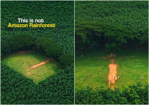 Hidden cricket field in Kerala mistaken for Amazon rainforest goes viral