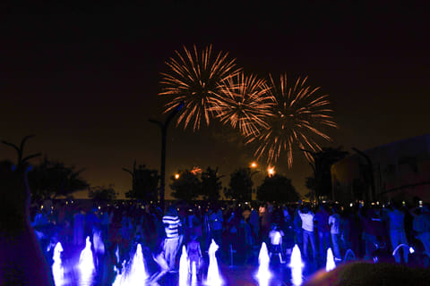 Eid Al Adha 2025 fireworks at Aljada in Sharjah.