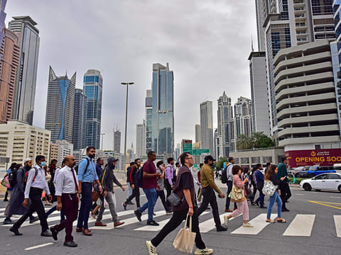 People make their way to work in Dubai. The Gulf now dominates the global ranking of the world's safest cities - the result of long-term national goals executed with discipline and clarity.
