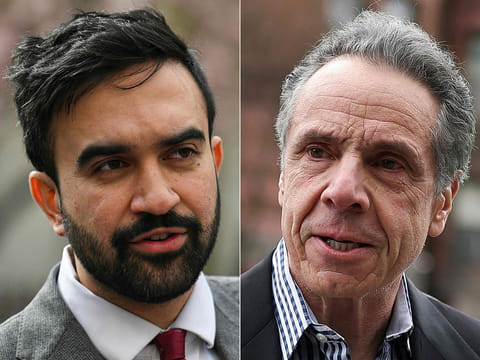 Zohran Mamdani (L) and Andrew Cuomo (R).