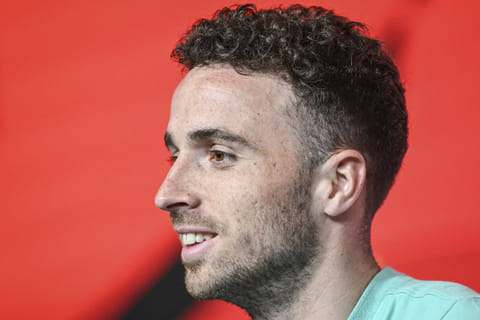 Portugal's forward Diogo Jota during a press conference. The Liverpool star was killed in a car crash in Spain on Thursday.