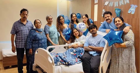 A look at how Diya Krishna powered through her labour and her family cheered her on in full force
