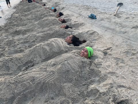 Some of the Sharjah Goans during a recent mud bath session.