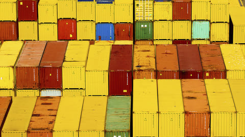 Cargo containers are seen at a shipping terminal at the Port of Oakland on Wednesday, Aug. 6, 2025, in Oakland, Calif.