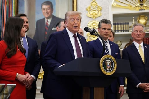 S. President Donald Trump speaks in the Oval Office at the White House on September 2, 2025 in Washington, DC.
