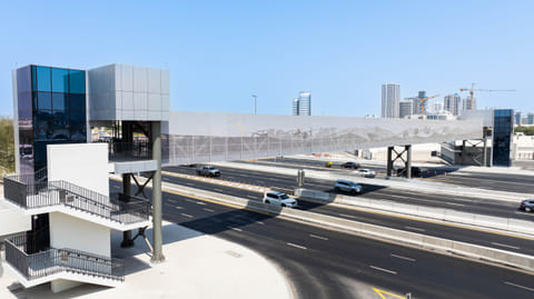 A view of the new RTA pedestrian bridge on Sheikh Rashid Road in Dubai