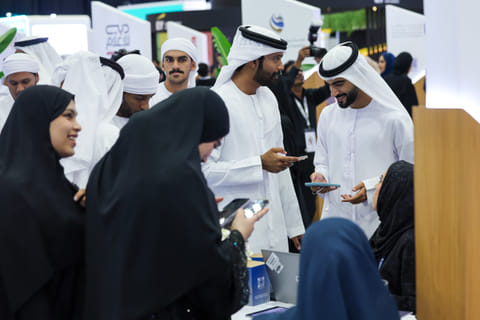 Emiratis attend the opening day of the 24th edition of Ru’ya, Careers UAE, a job fair for nationals at Dubai World Trade Centre.